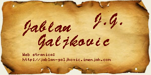 Jablan Galjković vizit kartica